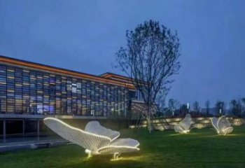 發(fā)光蝴蝶雕塑 商場(chǎng)街頭擺件 戶外現(xiàn)代蝴蝶雕塑廠家