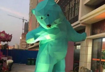 噴漆熊雕塑廠家 卡通廣場(chǎng)小品 草地切面熊雕塑