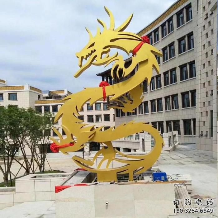 庭院龍雕塑廠家 歐式仿真擺件 戶外噴漆龍雕塑