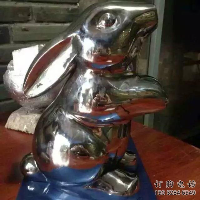 鏡面兔子雕塑廠家 現代商場擺件 大型仿真兔子雕塑