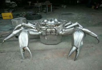 商場螃蟹雕塑廠家 中式室內小品 酒店拉絲螃蟹雕塑