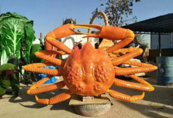 園林螃蟹雕塑廠家 大型餐飲店擺件 街道仿古螃蟹雕塑