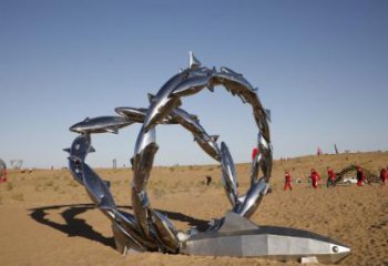 游樂場小魚雕塑廠家 海洋賓館擺件 住宅小區鏡面小魚雕塑