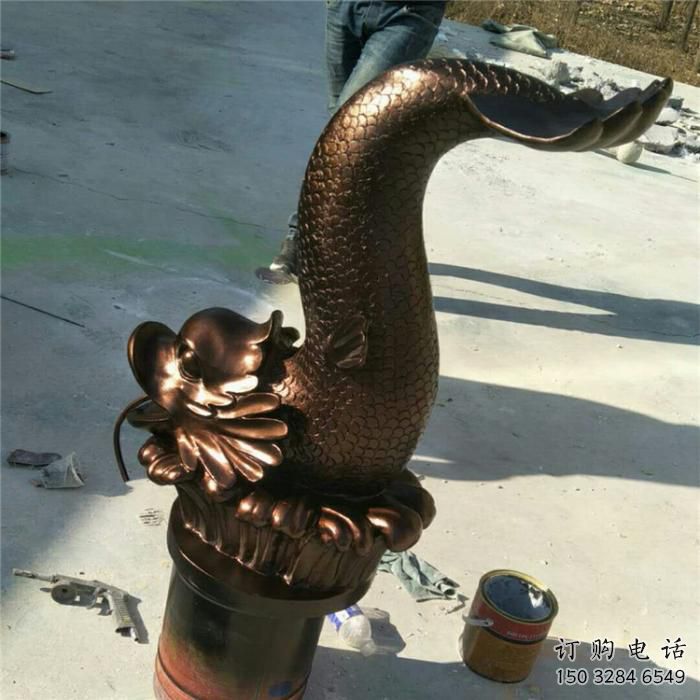 庭院魚兒雕塑廠家 歐式仿真擺件 戶外噴漆魚兒雕塑