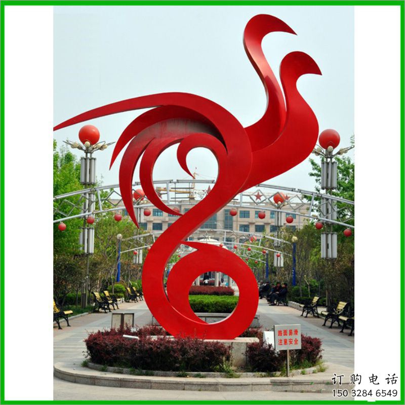 噴漆龍鳳雕塑廠家 卡通廣場小品 大型公園龍鳳雕塑