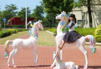 游樂場獨角獸雕塑廠家 戶外賓館擺件 住宅小區卡通獨角獸雕塑