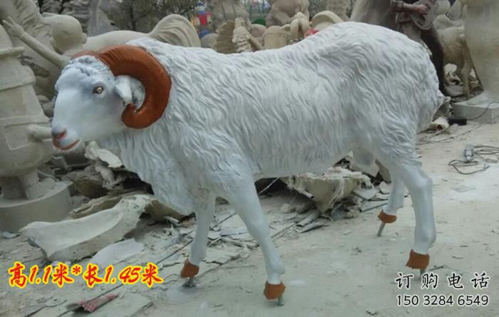 庭院山羊雕塑廠家 歐式仿真擺件 戶外噴漆山羊雕塑