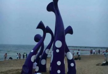 草地水母雕塑廠家 海洋異形小品 大型彩繪水母雕塑