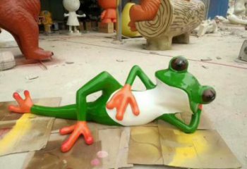 游樂場青蛙雕塑廠家 戶外賓館擺件 住宅小區彩繪青蛙雕塑