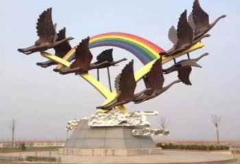 街道海燕雕塑廠家 創意村口小品 酒店拉絲海燕雕塑