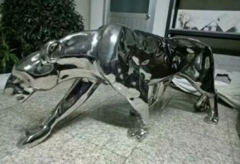 別墅區(qū)獵豹雕塑廠家 卡通噴漆小品 戶外鏤空獵豹雕塑