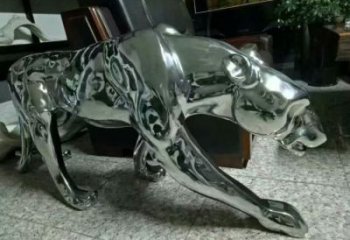 室內獵豹雕塑廠家 大型房地產小品 步現代創意獵豹雕塑