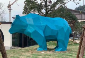 切面狗熊雕塑廠家 現(xiàn)代抽象擺件 商場幾何狗熊雕塑