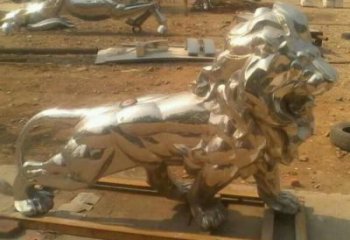 鍛造雄獅雕塑廠家 卡通鏡面擺件 廣場啞光雄獅雕塑