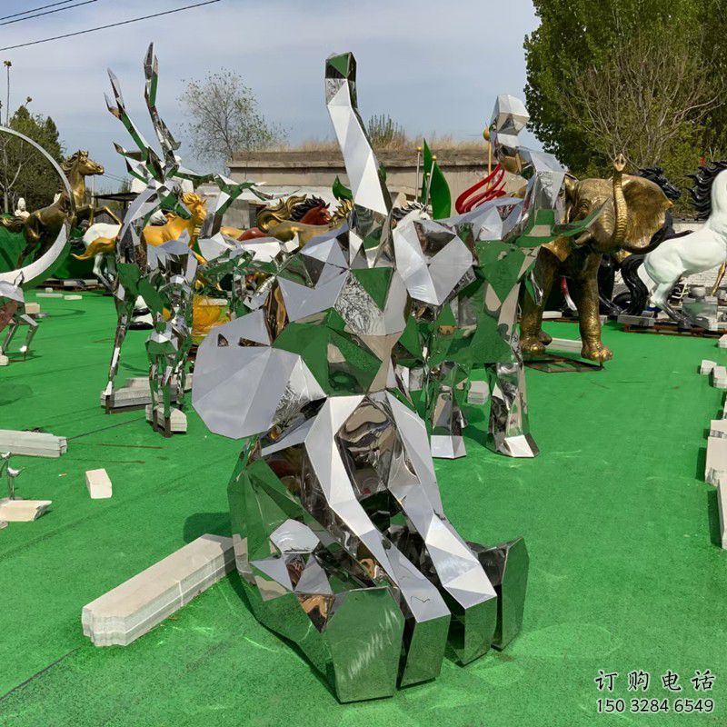 切面大象雕塑廠家 現代抽象擺件 商場切面大象雕塑