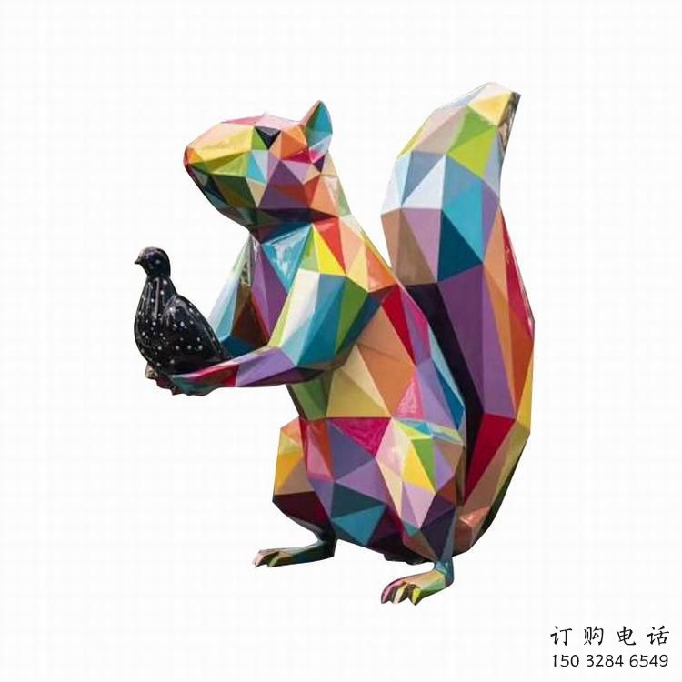 仿真松鼠雕塑廠家 大型切面擺件 公園噴漆松鼠雕塑