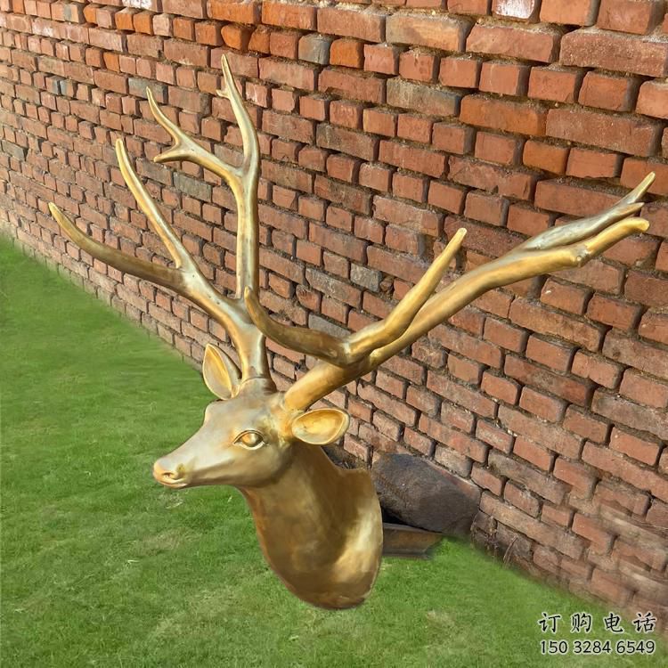 游樂場(chǎng)鹿頭雕塑廠家 戶外賓館擺件 住宅小區(qū)噴漆鹿頭雕塑