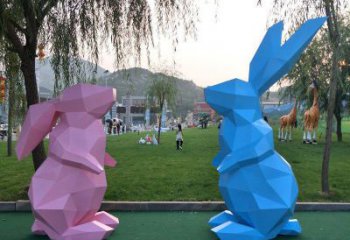 商業(yè)街兔子雕塑廠家 大型房地產(chǎn)擺件 步行街異形兔子雕塑
