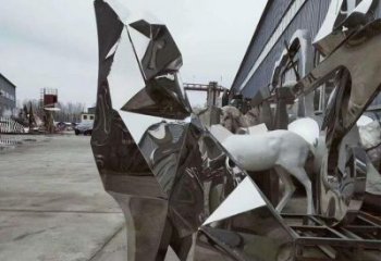 戶外狗雕塑廠家 大型賓館小品 酒店拉絲狗雕塑