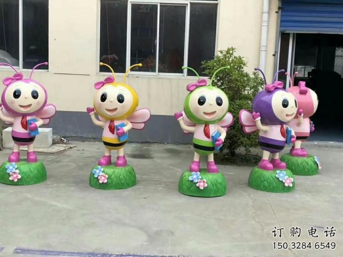 彩繪蜜蜂雕塑廠家 卡通噴漆小品 草地大型蜜蜂雕塑