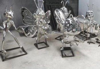 商場蜜蜂雕塑廠家 中式室內小品 酒店鏡面蜜蜂雕塑