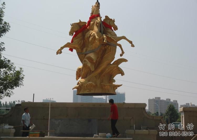 園林天馬雕塑廠家 大型房地產擺件 街道鍍金天馬雕塑