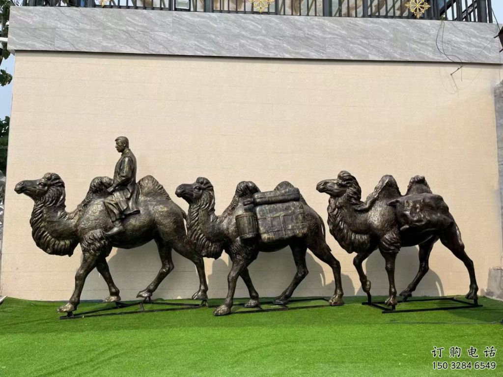 抽象駱駝雕塑廠家 創意村口擺件 創意仿古駱駝雕塑