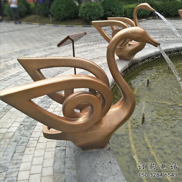 噴漆鵝雕塑廠家 卡通廣場小品 公園噴水鵝雕塑