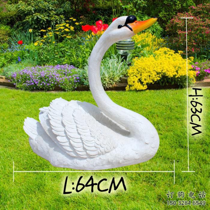 庭院鵝雕塑廠家 歐式仿真擺件 戶外噴漆鵝雕塑