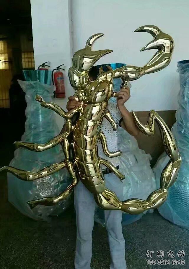 電鍍蝎子雕塑廠家 大型仿真擺件 風景區戶外蝎子雕塑