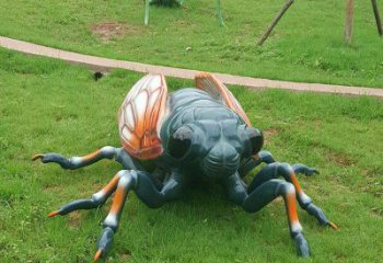 仿真螞蚱雕塑廠家 公園草地小品 戶外彩繪螞蚱雕塑