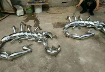 鏡面蝎子雕塑廠家 現代創(chuàng)意擺件 商場仿真蝎子雕塑
