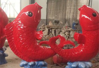 彩繪金魚雕塑廠家 卡通噴漆小品 幼兒園仿真金魚雕塑