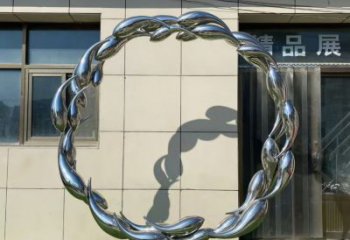 住宅小區麥穗魚雕塑廠家 現代戶外小品 公園鏡面麥穗魚雕塑