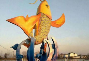 鏤空金魚雕塑廠家 創(chuàng)意抽象擺件 公園噴漆金魚雕塑