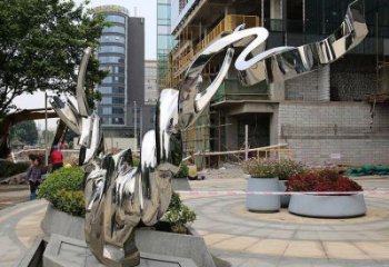 大門口貓雕塑廠家 歐式賓館擺件 風景區幾何貓雕塑