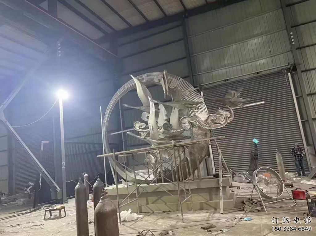 村口飛燕雕塑廠家 中式啞光擺件 大型廣場(chǎng)飛燕雕塑