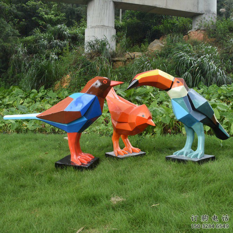 幾何飛鳥雕塑廠家 現(xiàn)代抽象擺件 商場切面飛鳥雕塑