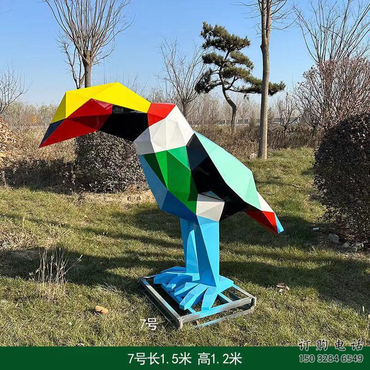 庭院飛鳥雕塑廠家 歐式仿真擺件 戶外噴漆飛鳥雕塑