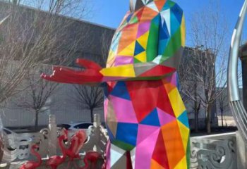 幾何飛鳥雕塑廠家 中式戶外擺件 草地切面飛鳥雕塑