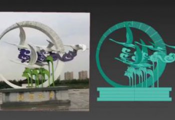 鑄造飛燕雕塑廠家 創意村口小品 村口噴漆飛燕雕塑