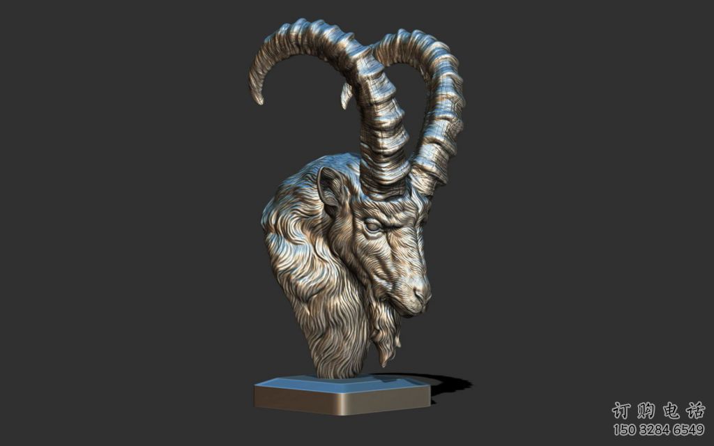 幾何羊頭雕塑廠家 中式室內(nèi)擺件 大型切面羊頭雕塑