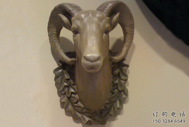 住宅小區(qū)羊頭雕塑廠家 現(xiàn)代創(chuàng)意小品 戶外噴漆羊頭雕塑