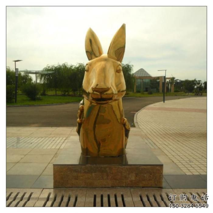 公園羊頭雕塑廠家 中式鍍金小品 風景區仿古羊頭雕塑