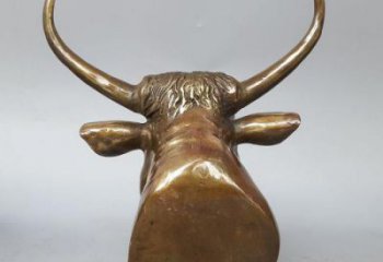 商場牛頭雕塑廠家 中式室內小品 酒店拉絲牛頭雕塑