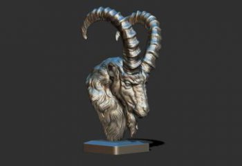 幾何羊頭雕塑廠家 中式室內(nèi)擺件 大型切面羊頭雕塑