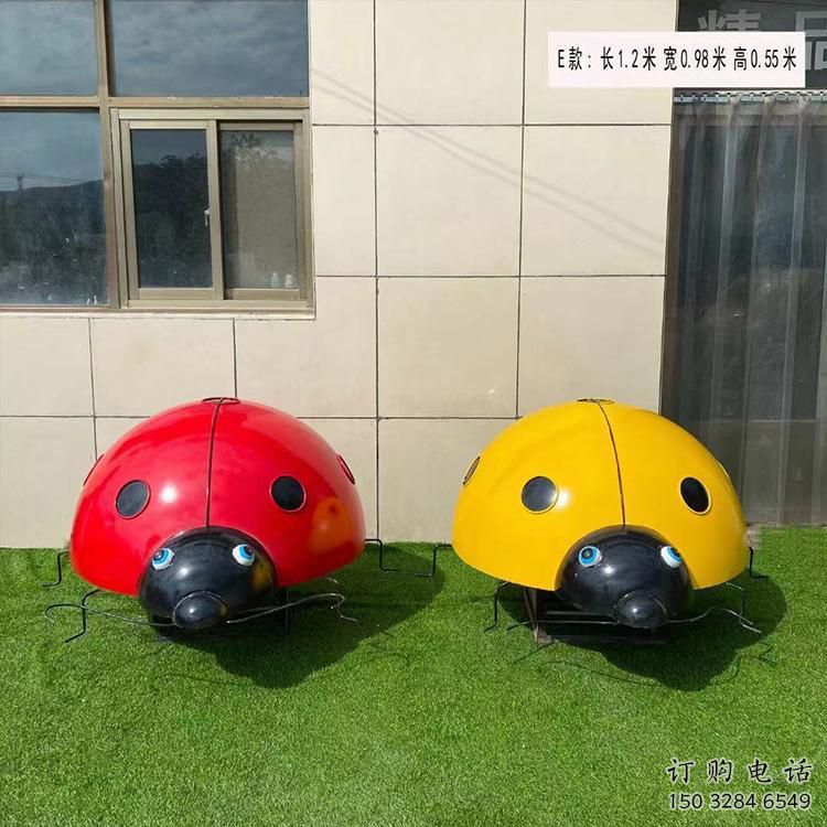 烤漆瓢蟲雕塑廠家 大型抽象擺件 步行街異形瓢蟲雕塑