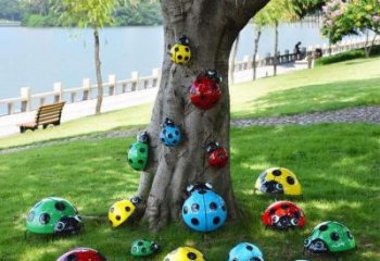 風景區甲殼蟲雕塑廠家 中式戶外擺件 彩繪仿真甲殼蟲雕塑