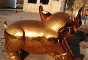 電鍍牛雕塑廠家 大型酒店擺件 步行街異形牛雕塑