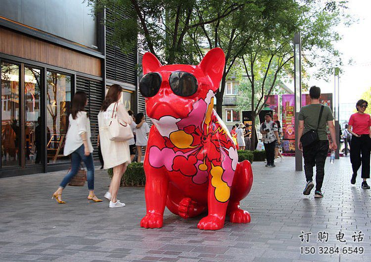 商業街小狗雕塑廠家 大型餐飲店擺件 步行街異形小狗雕塑